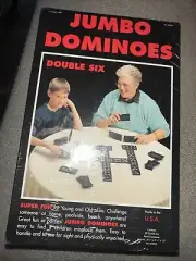 New Sealed - Vintage Jumbo Double Six Dominoes USA. Sight Impared