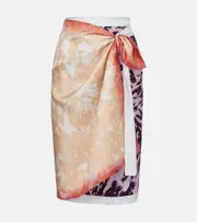 [Dries Van Noten] Dries Van Noten Printed silk wrap skirt One Size multicoloured