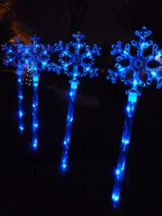 4 PCS 40 LED Blue Snowflake Solar Christmas Garden Lights