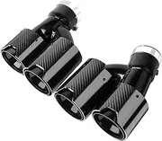 1 Pair Dual Tip Carbon Fiber Exhaust Compatible For Tip Muffler Tips Compatible For BMW 5 Series 525i 528i 530i G30 G38 2018-