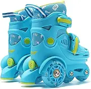 Adjustable Roller Skates | Size Optional Children Roller Skates,PU Leather High-top Roller Skates Breathable Roller Skates Indoor Outdoor Skating Shoes for Kids