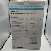 Cuisinart Mix It In Soft Serve Ice Cream Maker White ICE-48 CIM-90SA 1.5 Quart