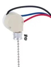 B&P Lamp 3-Way Nickel Ceiling Fan Switch