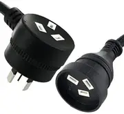 5m Piggyback Extension Cord 240V Power Lead Cable AU 3-Pin Black
