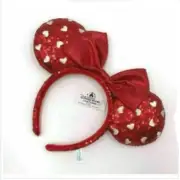 Red Heart Sequin Bow Cute Edition Girl Disney Parks 2021 Minnie Ears Headband