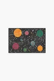 60' x 90' | Machine Washable Runner Rug | Kid & Pet Friendly | Indoor Rug | Outer Space Black Tufted Rug | Ruggable