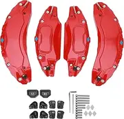 4PCS Car Caliper Cover, Brake Caliper Cover Protector, Aluminium Alloy Disc Brake Caliper Guard Automotive Replacement For Tesla Model 3 18in 19 in Wheels Hub(Red)
