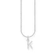 THOMAS SABO Necklace with letter pendant K and white zirconia - silver