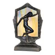 Meyda Lighting 9" High Deco Posing Lady Accent Lamp, Beige/Brass - 268414