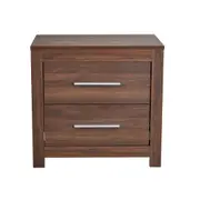 Jason Night Stand Compact and Elegant Bedside Table with Strong Wooden Build Walnut