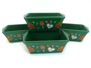Christmas Mini Loaf Pan Gingerbread Man Candy Bread Baking Stoneware Set of 4