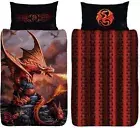 Fire Dragon Duvet Cover - Reversible Bedding Set - Single Duvet