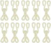 uxcell Sewing Hooks and Eye, 12pcs - Polyester Covered Sewing Hooks and Eyes Closure for Clothing, Bra, Skirt, Sewing DIY Craft(Beige, 27mm Length)