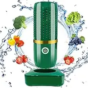 TOGETDREAM Fruit Vegetable Washing Machine, Rechargeable Cleaning Machine for Vegetables and Fruits, Portable Household Mini Food Cleaner for Meat Seafood (Vert)