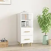 Sideboard High Gloss White 34.5x34x90 cm Engineered Wood Dining Storage