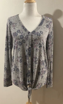 Lucky Brand Women's Tie Front Button-Up Cardigan Size M Lightweight NWT $59.50