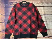 Brooks Brothers Crewneck Checked Wool Blend Knit Sweater Italian Yarn Men's Xl