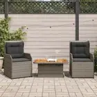 Garden Lounge Set with Cushions Sofa Set Modular Sofa Grey Poly Rattan vidaXL