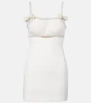 [Self-Portrait] Self-Portrait Faux pearl-embellished crêpe minidress AU 16 white