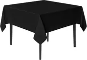 sancua Small Square Tablecloths 36x36 Inch - Black Table Cloth for Square or Round Tables, Washable Polyester Fabric Table Cover for Nightstand End Bedside Tables