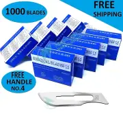 1000 Scalpel Blades #20 Surgical Dental ENT Instruments with Free #4 Handle