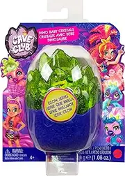 Mattel - Cave Club Surprise Assortment: Unbox Prehistoric Surprises, Glow Series, Includes 1 Crystal Case, Baby Animal Figure, Glow-in-the-Dark Hair Accessory, Slime or Moldable Sand, Ages 4+