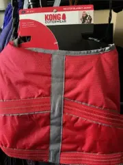 KONG Red Rip-Stop Blanket Coat Jacket Dogs Large Water Resistant Reflect
