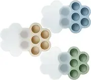 PandaEar 3 Pack Baby Food Freezer Tray with Lids, Silicone Baby Fruit Food Feeder Teether Tray, Baby Food Storage Container Ice Cube Tray Maker for Homemade Baby Food -Blue/Green/Carnation