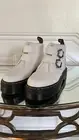 Dr. MARTENS Womens Devon Flower Buckle Platform Boot In White Leather Nappa 9