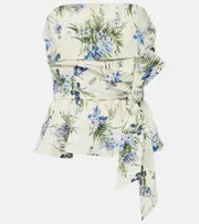 [Veronica Beard] Veronica Beard Strapless belted cotton top AU 6 white