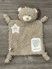 Demdaco Fuzzy Teddy Bear Rattle Baby Lovey Plush Blanket Twinkle Little Star New
