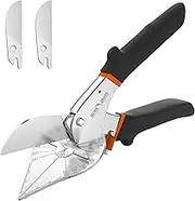 FLORA GUARD Miter Shears - 45 to 135 Degree Multifunctional Trunking Shears for Angular Cutting of Moulding and Trim, Hand Tools for Cutting Soft Wood, Plastic, PVC and more, Including 2 Spare Blades