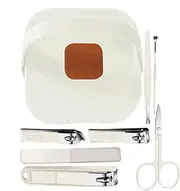 Travel Nail Kit | Set of 7 Manicure Tools,Travel Hygiene Kit, Nail Care Portable Grooming Set with Case for Manicure Pedicure