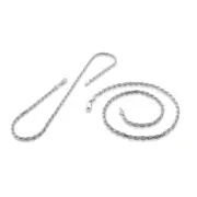 10k White Gold Plated Miami Cuban Diamond Cut Rope Chain Link Necklace Men/Women