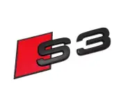 For Audi S3 A3 Rear Emblem Boot Trunk Back Badge Sticker Matte Black Red (for: Audi)