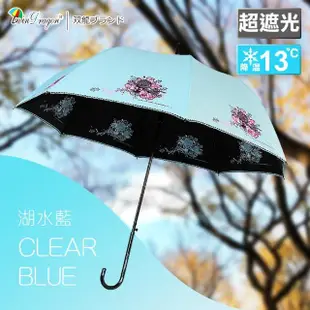 【雙龍牌】花語黑膠宮廷傘直立傘自動晴雨傘(抗UV陽傘降溫防曬宮廷傘淑女傘直立傘A8027B)