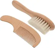 SECFOU Newborn Baby Hair Brush Set Soft Bristle Scalp Brush Bath Wash Brush Comb for Cradle Cap Baby Shower