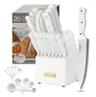 Knife set For Kitchen with Block,McCook MC703 White Kitchen Knife Sets