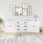 vidaXL Sideboards 3 pcs High Gloss White Engineered Wood BMG
