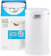 Munchkin® Diaper Pail Baby Registry Starter Set, Powered by Arm and Hammer, Includes 1 Month Refill Supply and Baking Soda Puck