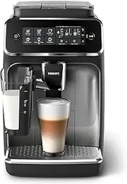 [Philips] 3200 Series Fully Automatic Bean-to-Cup Espresso Machine, 5 Coffee Specialties, LatteGo Milk Solution, Black/Silver, EP3246/70