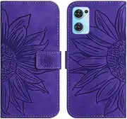 Cover Compatible with Oppo Reno7 5G,Compatible with Oppo Find X5 Lite 5G Flip Stand Card Slot Magnetic Closure Phone Case Purple2