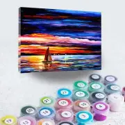 Leonid Afremov a NIGHT SEA Paint By Numbers Full Kit DIY Painting On Canvas