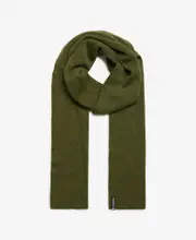 Essential Logo Knitted Scarf | Deep Army Green Marle