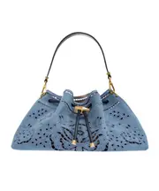 Jimmy Choo Bon Bon Drawstring Shoulder Bag One size blue