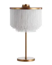 JONATHAN Y Coco 27.5in Fringed Metal LED Table Lamp