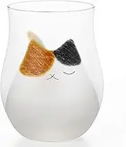 ADERIA 9591 My Family, Kitten, Glass, Mike, 8.7 fl oz (220 ml), Capacity, Made in Japan, Cute Stylish, Healing, Round Gift, Women's, Mother's Day, Tableware, Marriage, Greeting Around, Lucky Gifts,