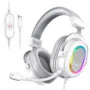 RGB Gaming Headset with 7.1 Surround Sound and In-Line Control for PC/PS4/PS5