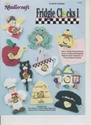 NEW PLASTIC CANVAS FRIDGIE CLOCKS i 10 CUTE MAGNET DESIGNS