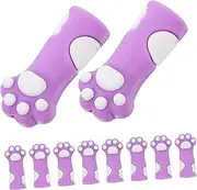 BELLIFFY Knitting Needle Protector Cat Paw Nipper Sleeve 10pcs Soft Silicone Cuticle Nail Protector for Tweezers Scissors